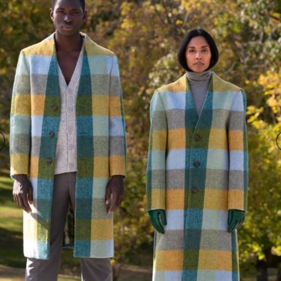 Was Him Jackets & Blazers - NWT Was Him The Moray Unisex Single Breasted Wool Oversized Coat in Plaid XL